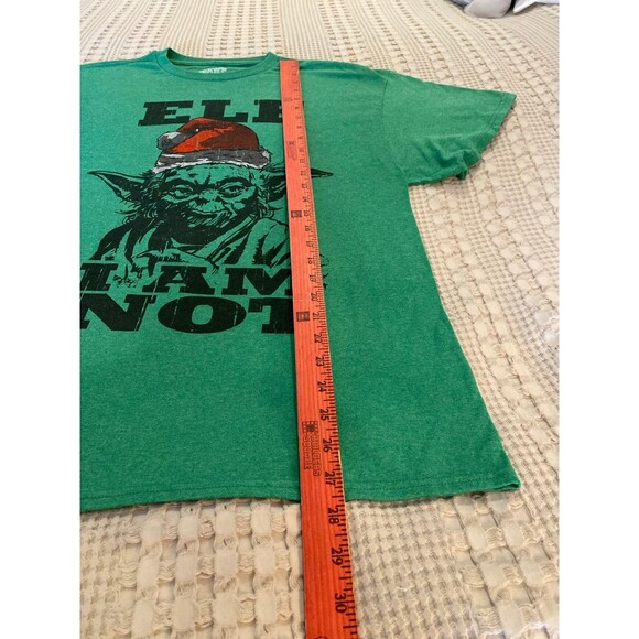 Star Wars T-Shirt  Yoda “Elf I Am Not” Men’s Christmas Green Size Large - Picture 9 of 9